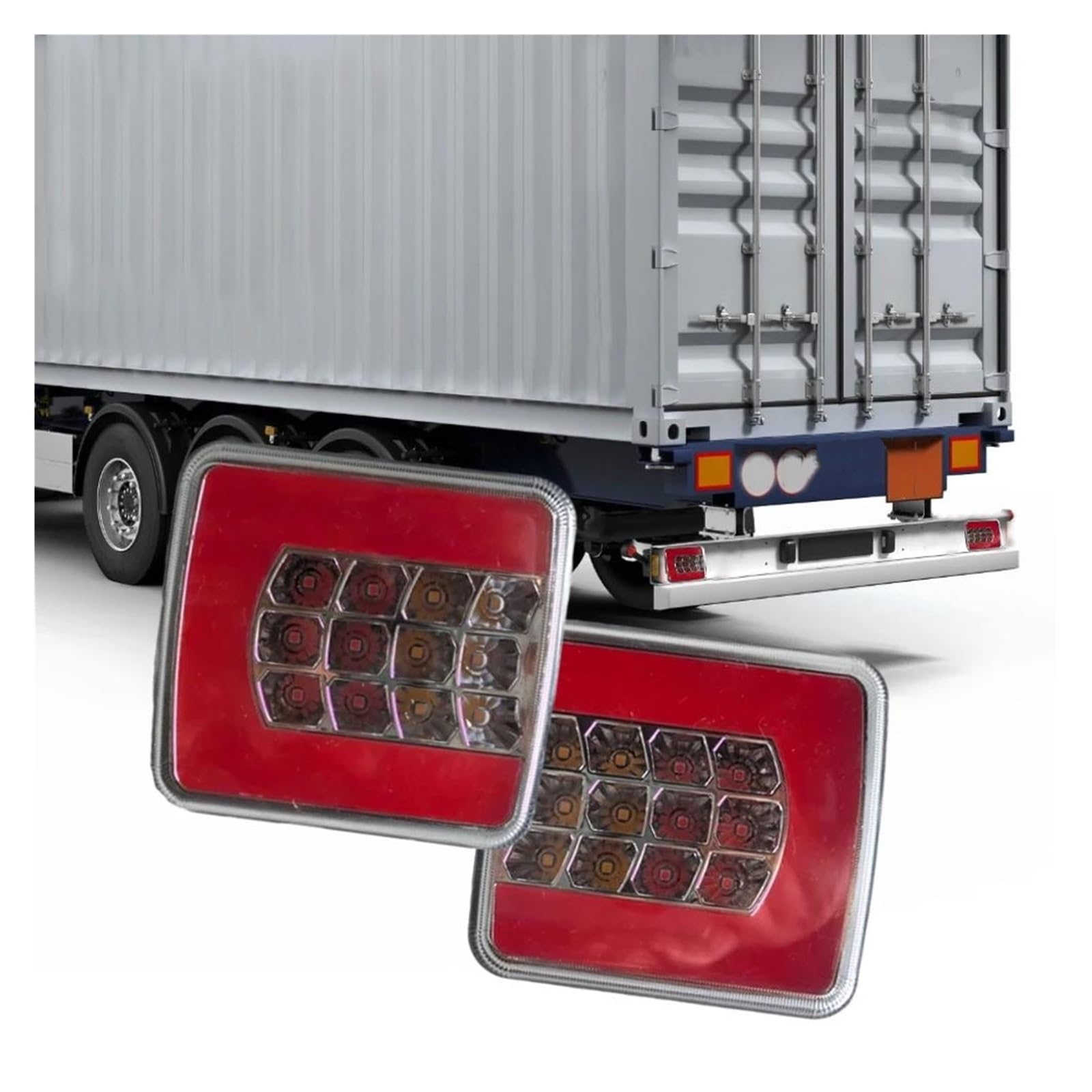 Genérico Intermitente Indicador Lateral 2 Uds 10-30V Rojo + Blanco + Luz Ámbar Guía Luces Traseras Señal Giro Para Camiones Remolques