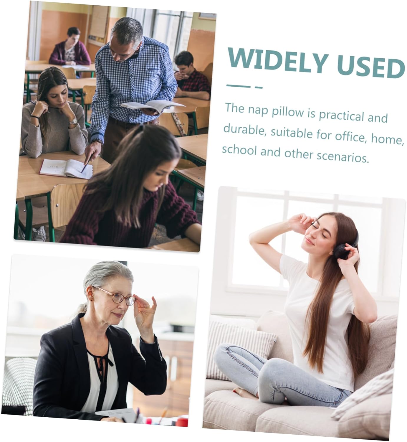 Cabilock Memory Nap Pillow Face for Neck Support Cooling Pillow for Students Office Workers