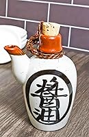 Vista 6 de Ebros - Frasco dispensador de condimentos tradicional japonés Tenmoku de porcelana esmaltada para salsa de soja Shoyu, 6 onzas, fabricado en Japón