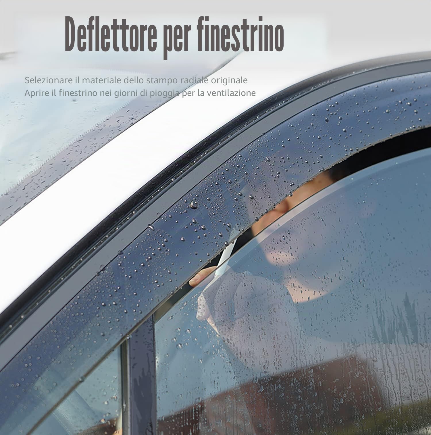 MEOMO 4 Pezzi Auto Deflettori d'Aria per Ford Kuga MK3-CX482 2020 2021 2022 2023, Anteriore E Posteriore Finestra Laterale Antiturbo Antivento Antipioggia Visiera