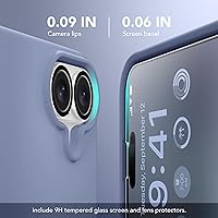 Vista 258 de GONEZ Funda de silicona para iPhone 15 Pro Max, compatible con Magsafe, protector de cámara + protector de pantalla, forro de microfibra suave Negro
