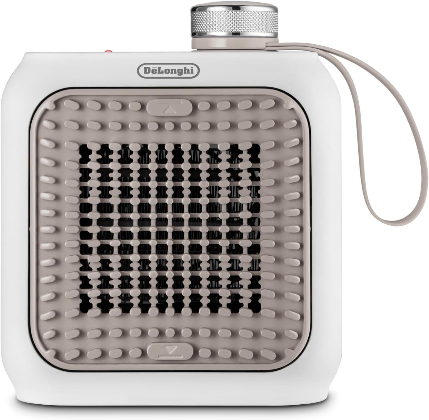 De'Longhi Capsule Solo Personal Ceramic Heater, Sand Beige - Mini Space Heater & Fan - Easy-to-Use Controls, Cool Touch Handle & Tiltable Grid - Quiet & Lightweight