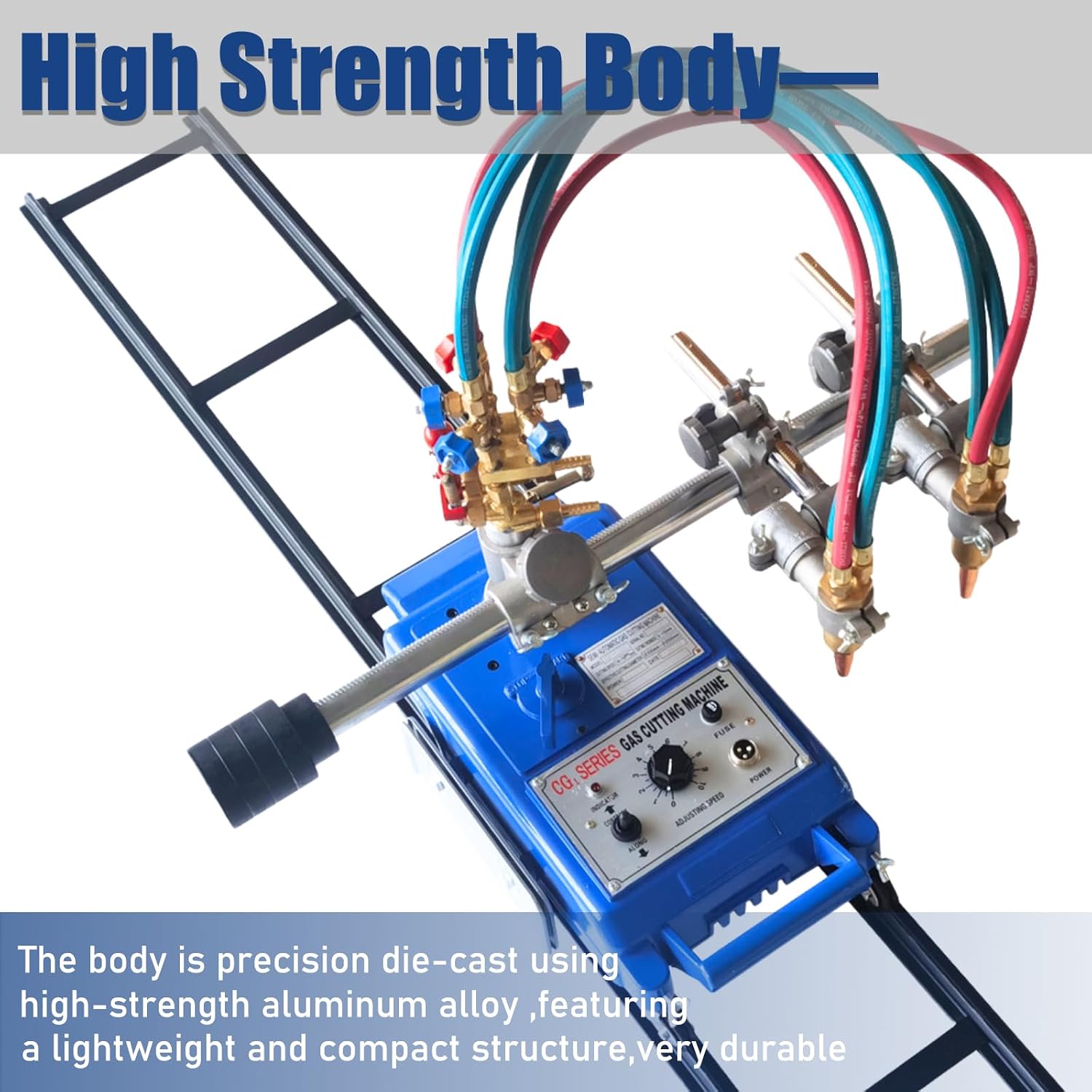 Track Torch Burner Automatic Straight Line Gas Cutting Machine Portable Metal Flame Cutter Cutting Machine 2-29.5inch/min Double Torch Track Burner 110V