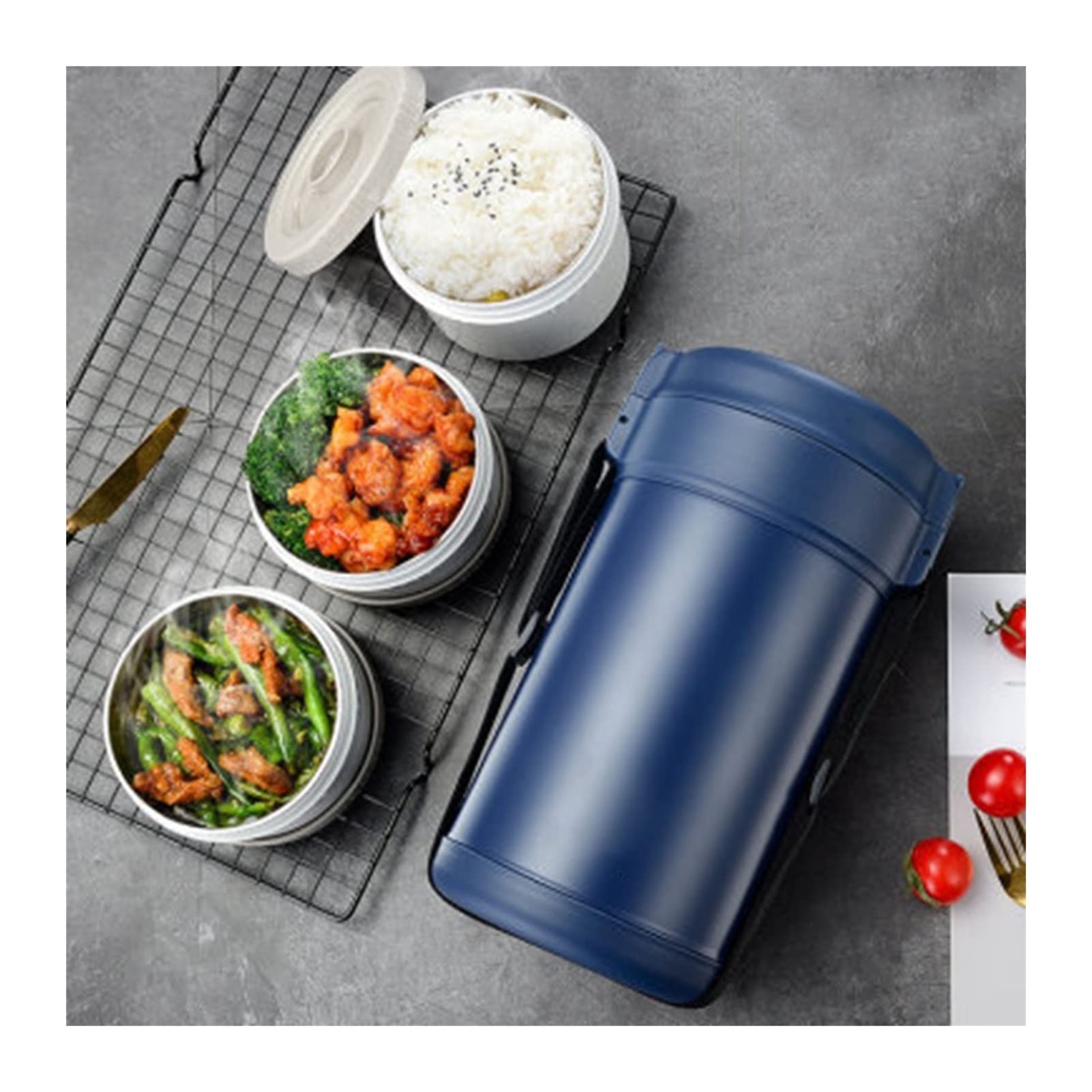 Ppmter Edelstahl Bento Box - Auslaufsicher - 19,5x12x6,5cm - Für Büro & Schule