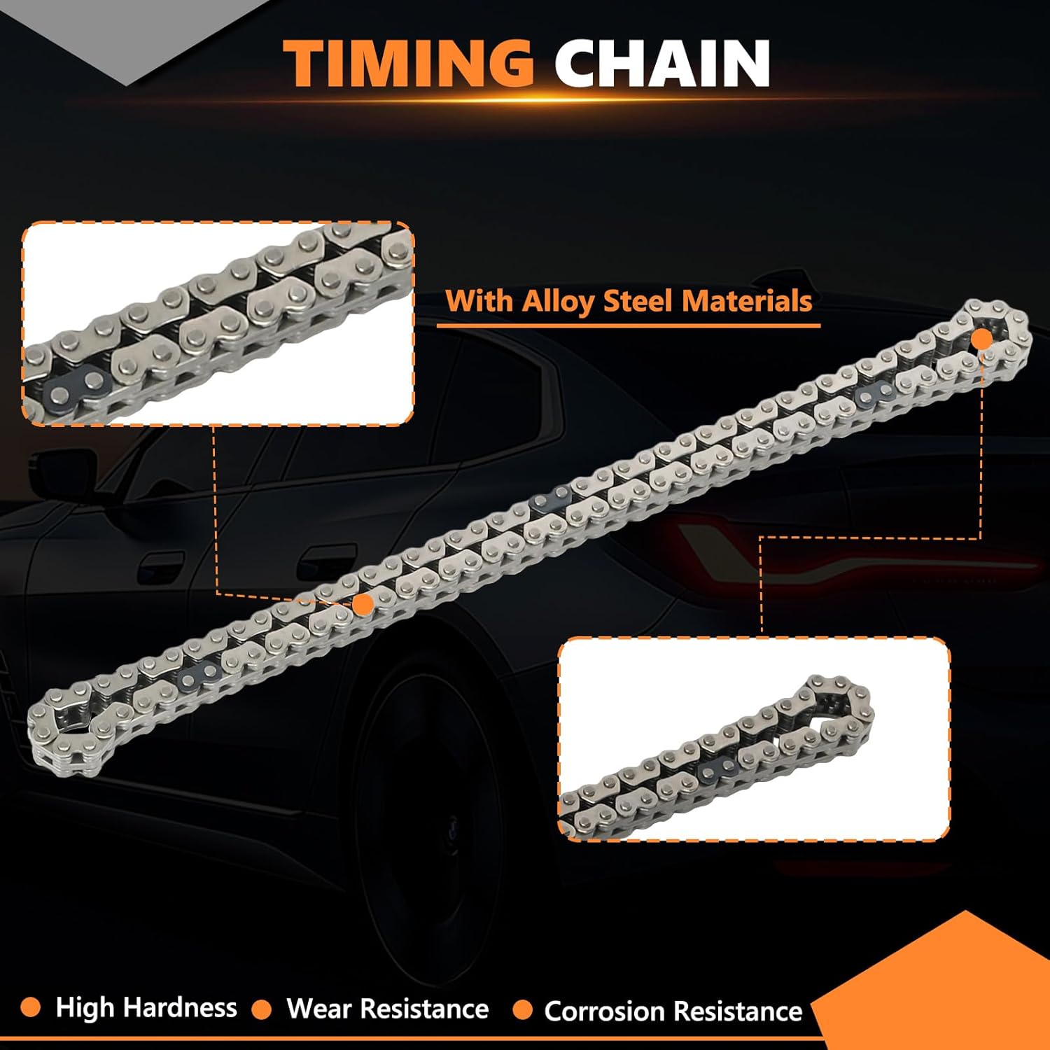 EA888 1.8L 2.0L Engine Timing Chain Kit with Cover Tensioner Guide Rail Fit For Audi A3 A4 A5 S3 S4 S5 Q3 Q5 TT, Fit For Volkswagen Jetta Golf Passat Tiguan, Replaces# 06K109158AD 06H109210AG