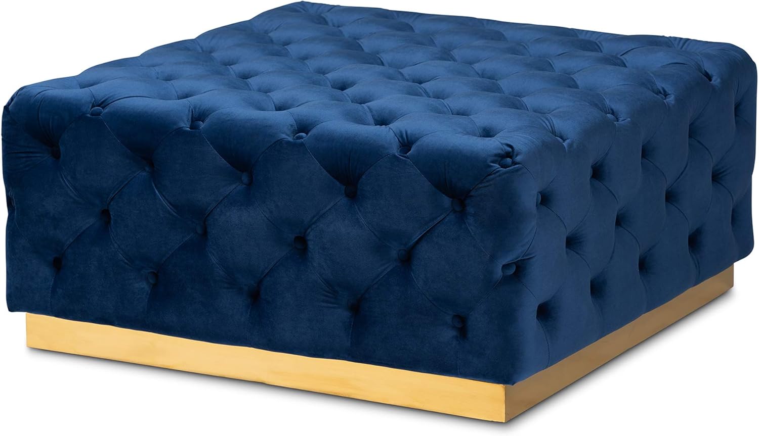 Baxton Studio Ottomans, Royal Blue/Gold