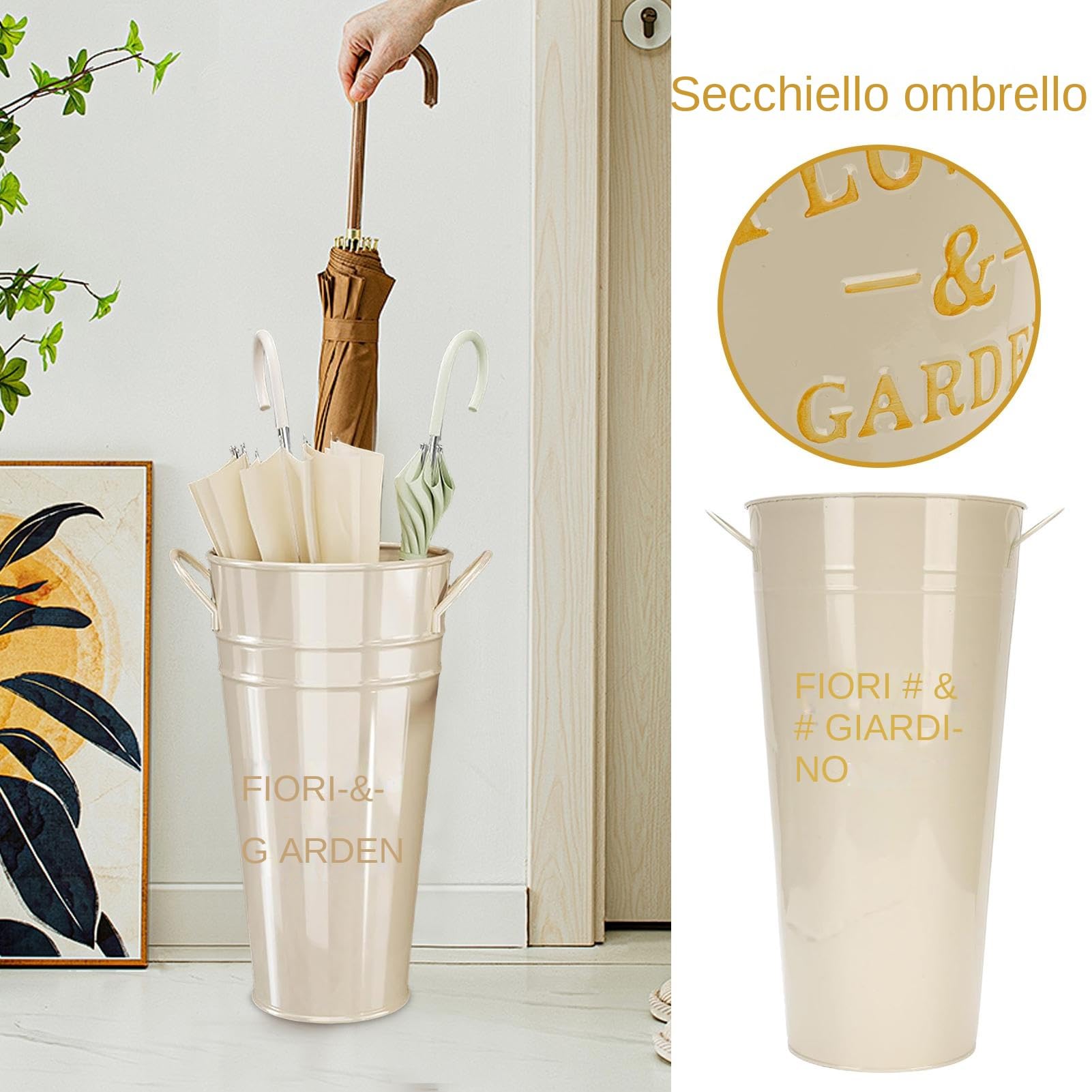 Porta Ombrelli In Metallo, Portaombrelli Design Moderno Contenitore Per Ombrelli Rotondo Portaoggetti Creativo Per Ombrellis Per Ingresso, Corridoio, Camera, Giardino, 40x18cm