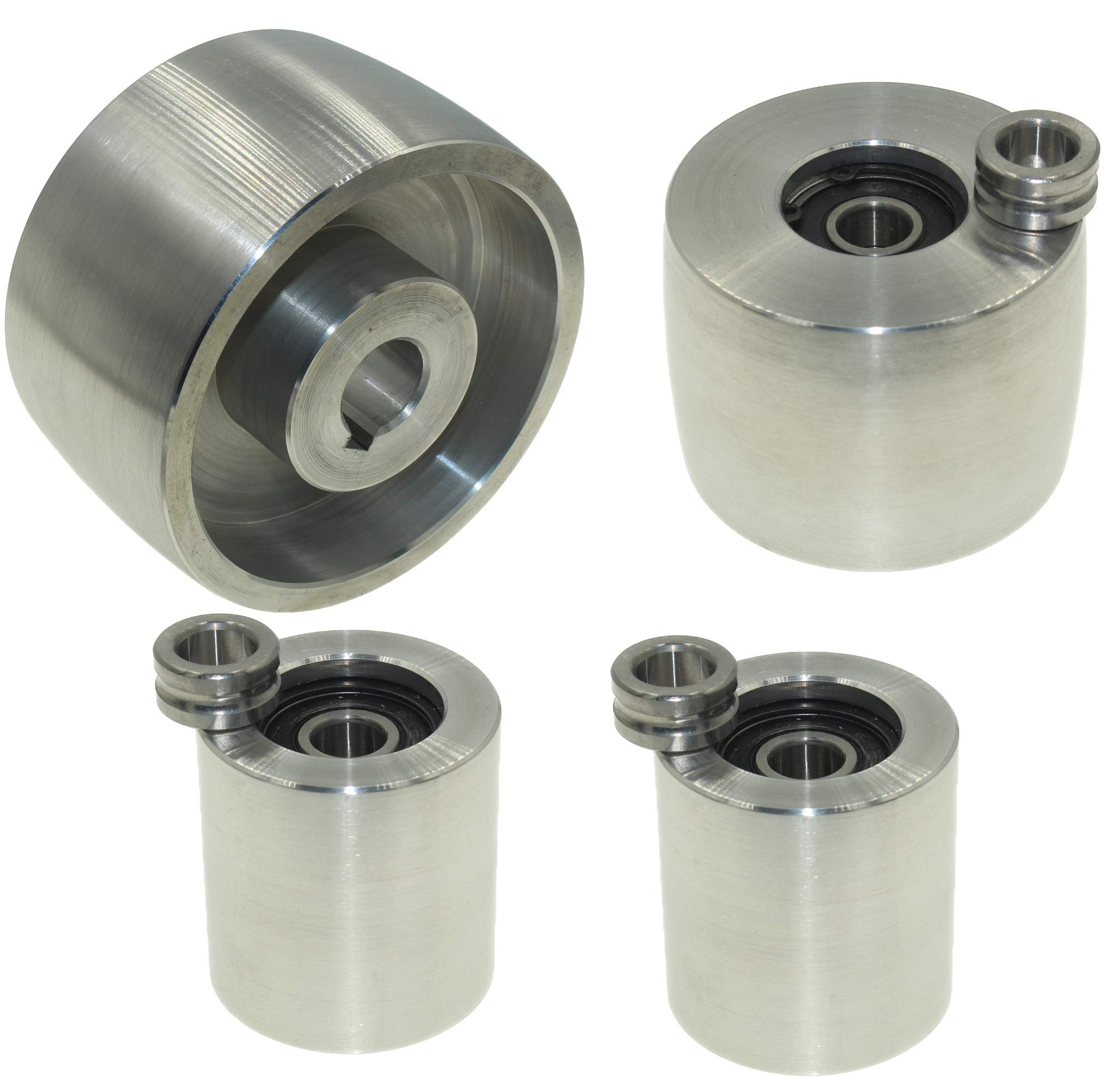 (AL4-19) CNC gefrästes Riemenschleifer Set für Messerschleifer 100 mm Antriebs-19 mm Schaft 75 mm Spurrad 50 mm Idler