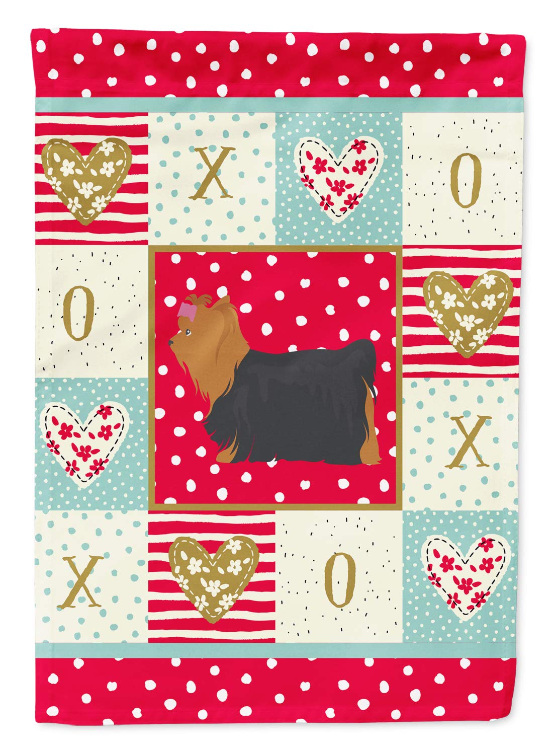 Yorkshire Terrier #1 Love Flag Caroline's Treasures grand pavillon en toile de canevas extérieur