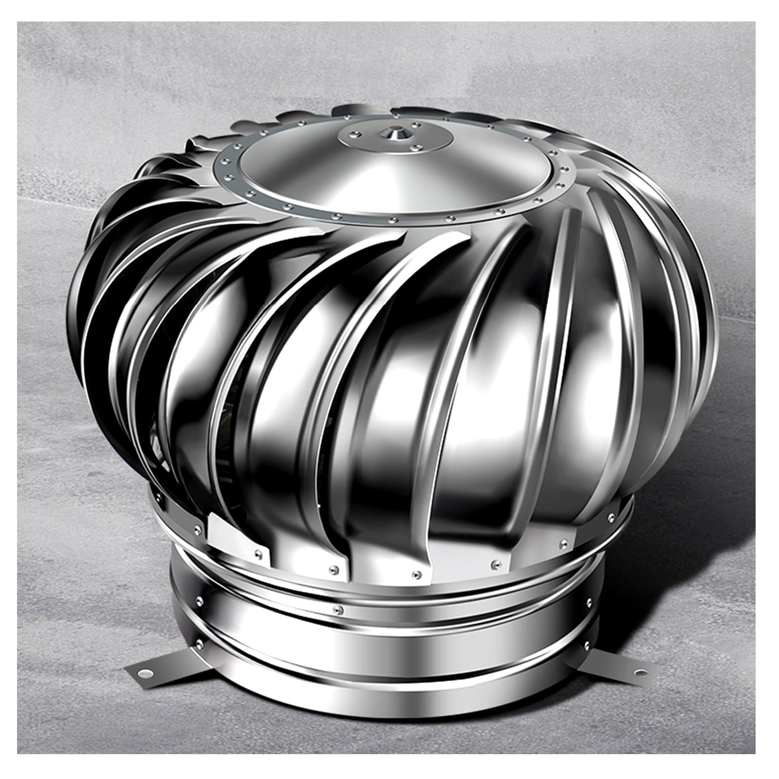 Stainless Steel Chimney Cowl Cap,Cowl Cap with Claw Base Energy Saving,Roof Turbine Ventilator,Rotating Cap Ventilation,Rotating Cap Ventilation,Windproof & Waterproof Cap ( Size : 110mm/4.33in )