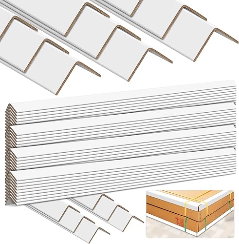 Colarr 150 protectores de cartón blanco a granel, 2 x 2 x 48 protectores de embalaje de envío, papel para envío de papel en forma de V para esquinas