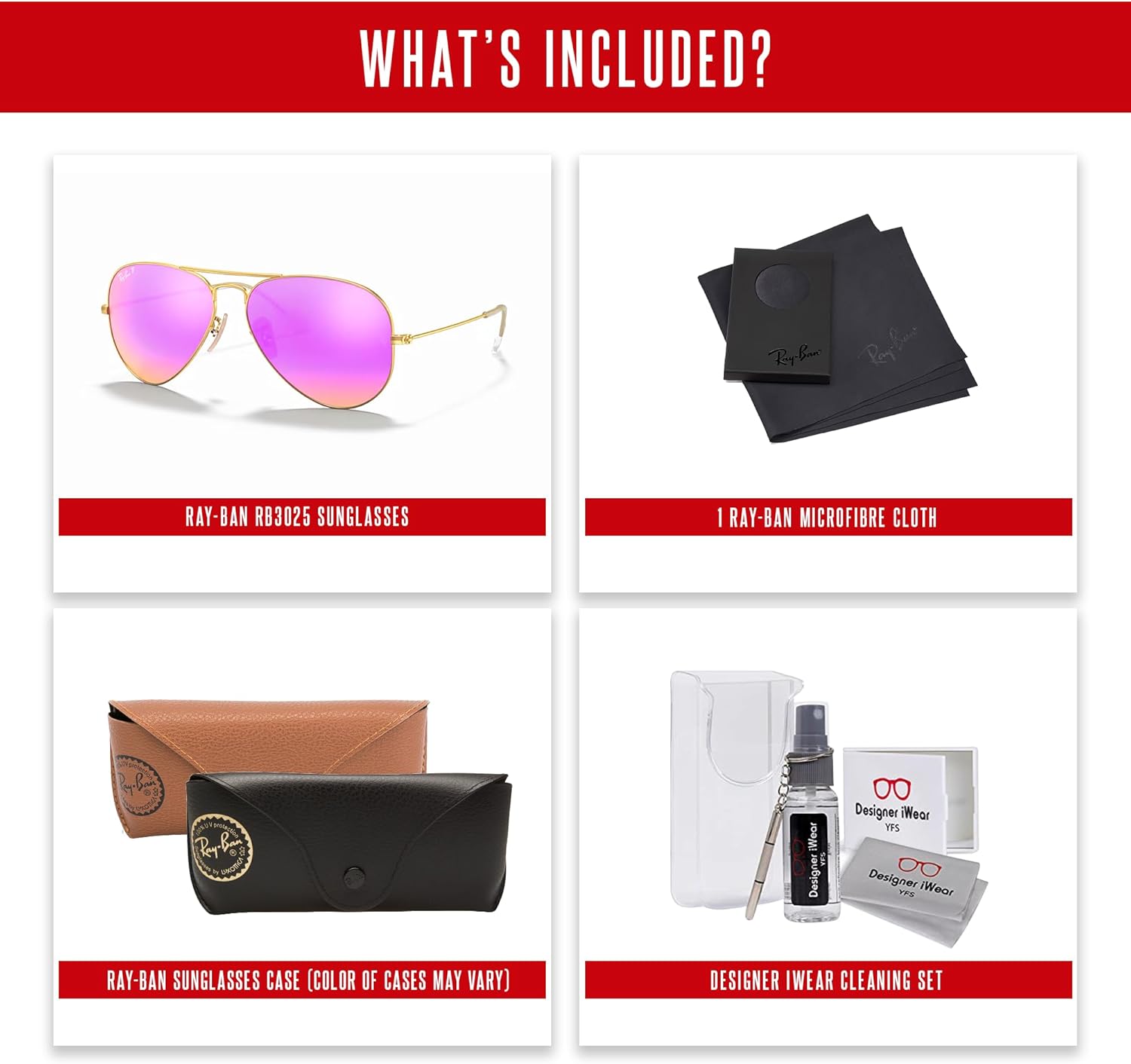 Ray-Ban RB3025 Metal POLARIZED Aviator Sunglasses For Men For Women +BUNDLE with ACCESSORY EYEWEAR KIT - Image 5