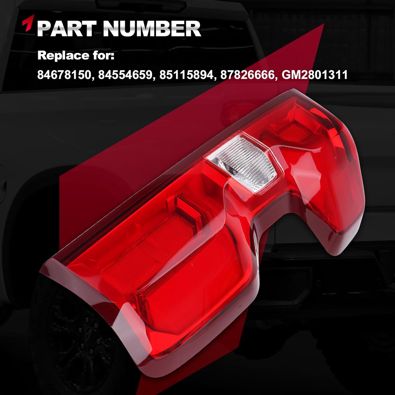 OEM Style LED Tail Light Assembly Tail Lamp Compatible with 2019 2020 2021 2022 2023 Chevy Silverado Replace# 84678150, 84554659, 85115894, 87826667, GM2801311 (Rear Right Passenger Side)