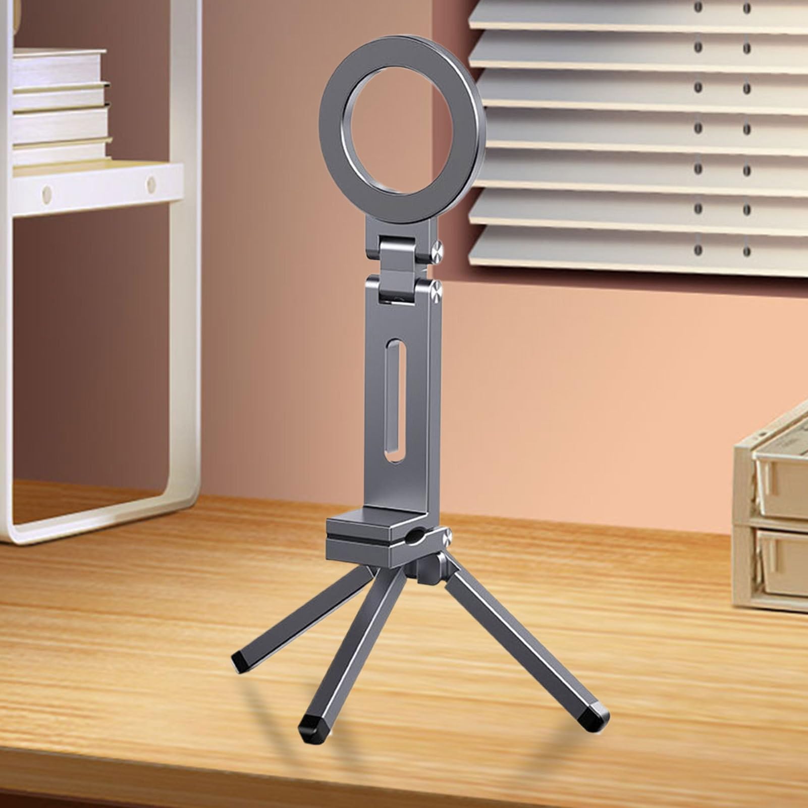 Treppiede Magnetico Clip Rotante Portatile | Mini Treppiede Alluminio per Casa, Ufficio, Viaggio, Registrazione Video, Selfie, Live