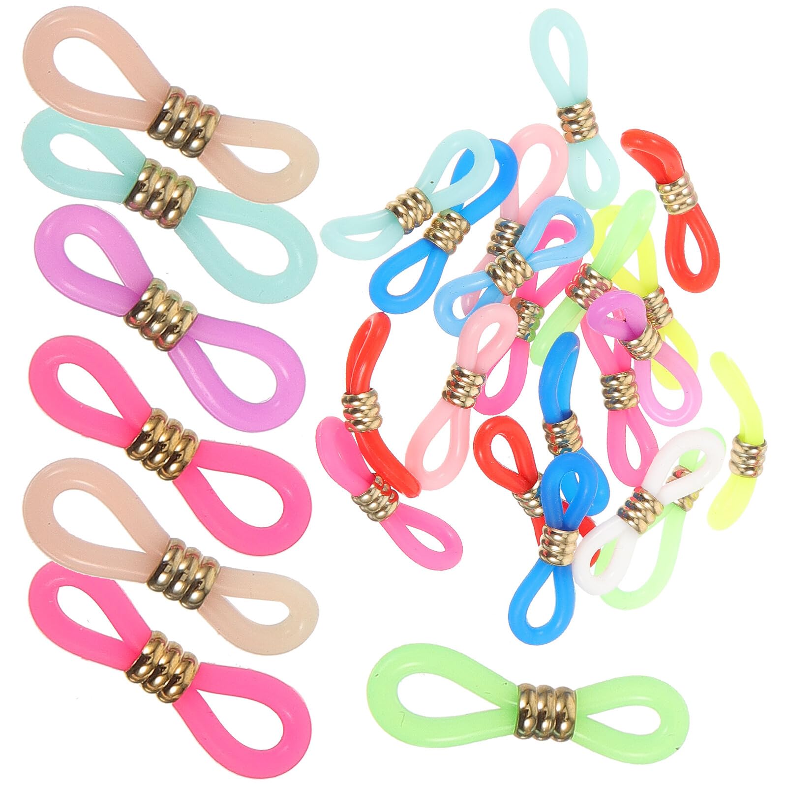 UPKOCH Lot De 60 Embout Antidérapant Pour Porte-chaîne De Lunettes Connecteurs En Silicone Multicolores Accessoires Réglables Pour Lunettes De Soleil Usage Quotidien Diamètre Standard