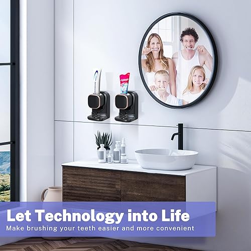 Miniatura 6 de Dispensador automático de pasta de dientes, dispensador eléctrico de pasta de dientes montado en la pared para niños y adultos, dispensador de pasta