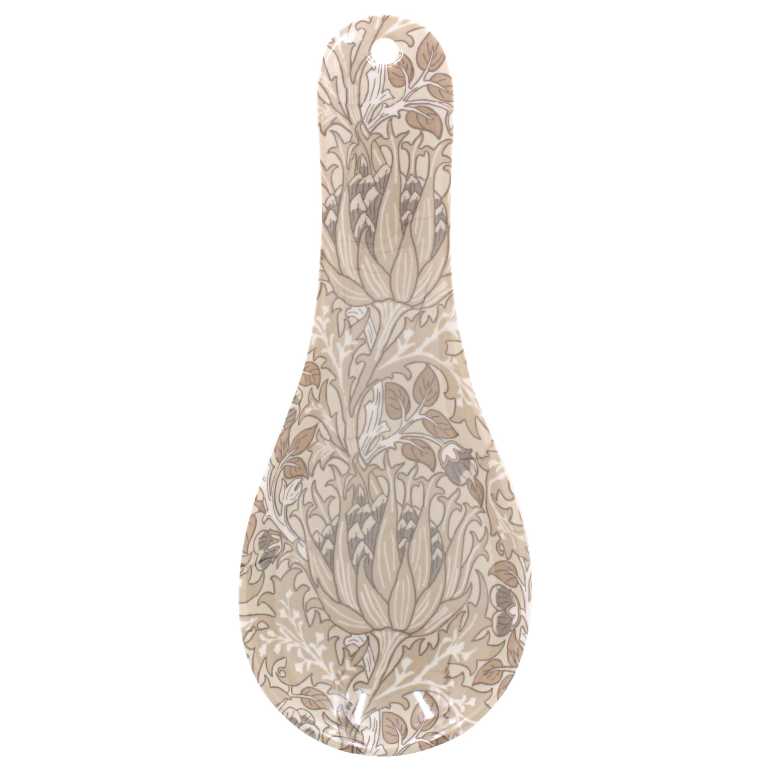 The Leonardo Collection William Morris Artichoke Spoon Rest – Festive Ceramic Kitchen Accessory with Elegant Seasonal Design, Decorative Cooking Tool Holder and Holiday Gift Idea