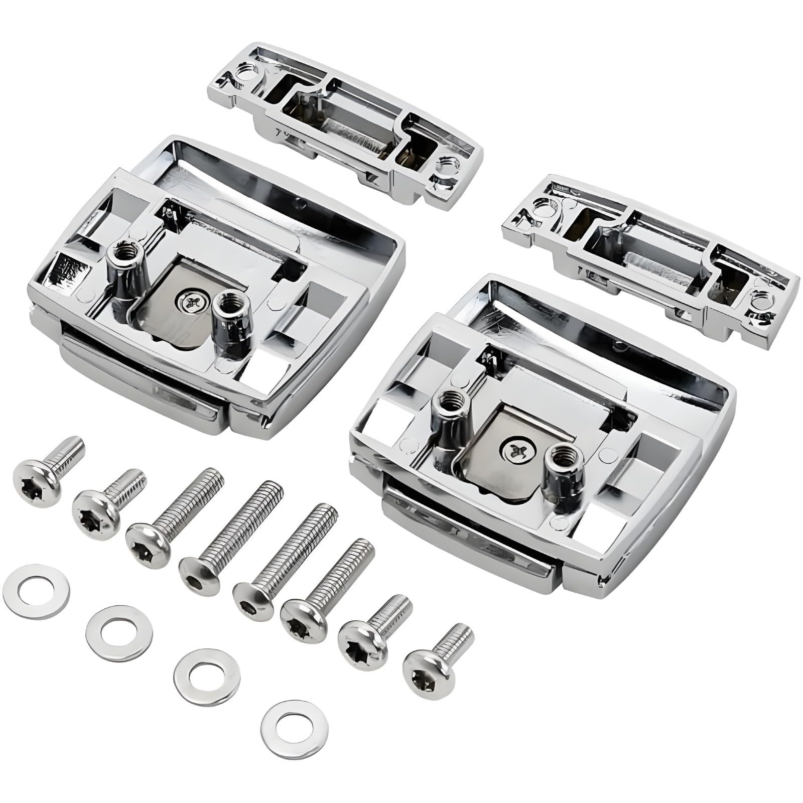 Compatibile con Harley-Davidson Road Chrome Razor Chopped Trunk Latches dal 1997 al 2013, lucchetto posteriore per bagagliaio, facile installazione in 5 minuti, cromato