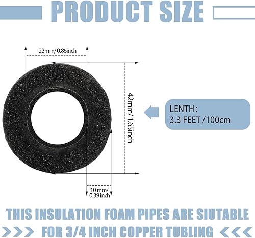 Vista 24 de Amylove 12 tubos de espuma de 3.3 pies, tubo de espuma aislante, tubo de agua aislante, piscina, fideos de natación, tubos de preservación de calor