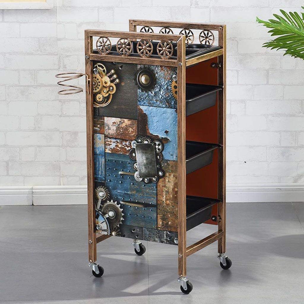 Carrello Portaoggetti Multifunzionale, Carrelli Di Servizio Di Utilità Cassetti Carrello a Ripiani Vassoio Portaoggetti per Parrucchieri Carrello per Trucco Di Bellezza Carrelli Portaoggetti Ca