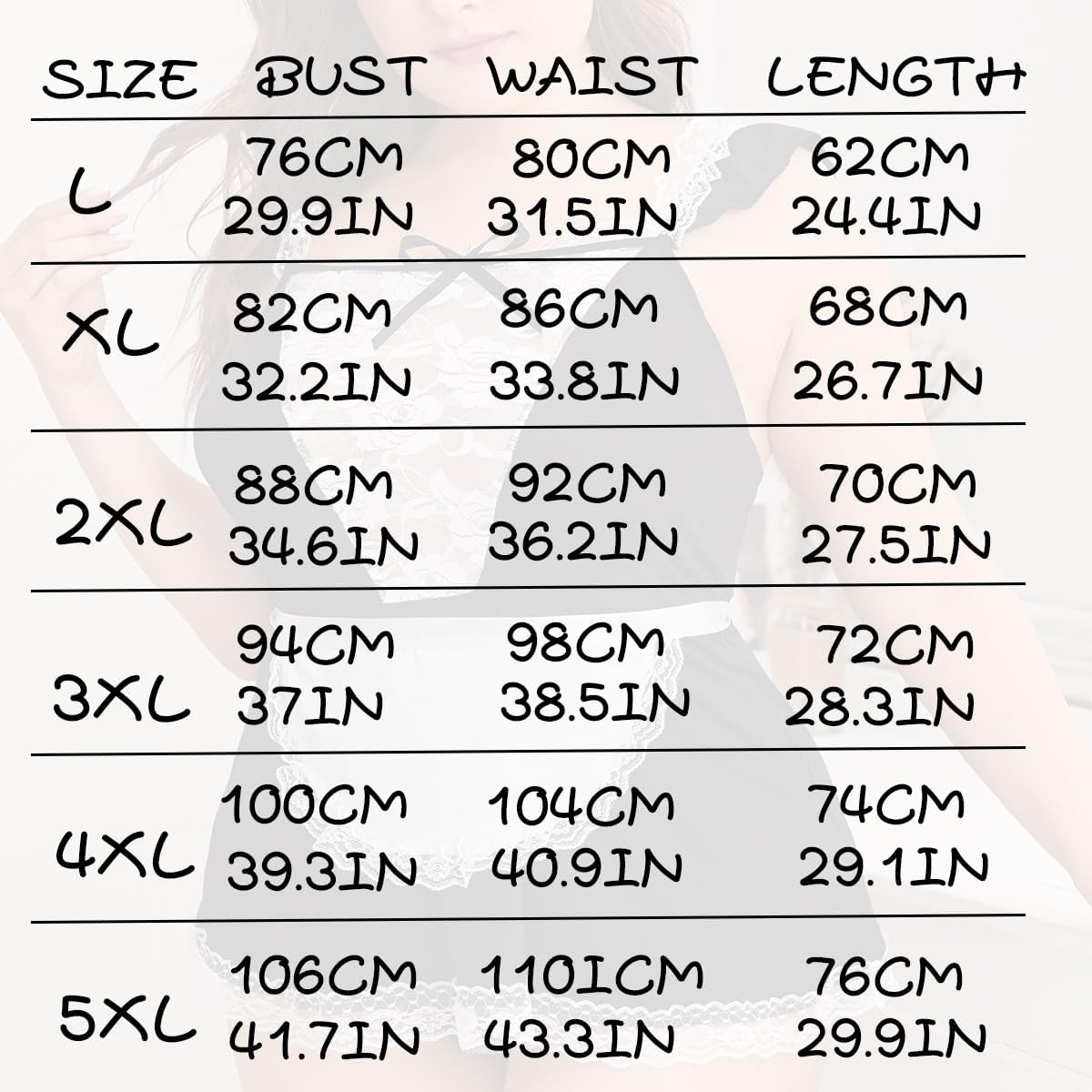 SNOMYRS Women's Plus Size Maid Outfit Mesh Lace Deep V Sexy French Maid Dress Lingeries Costumes