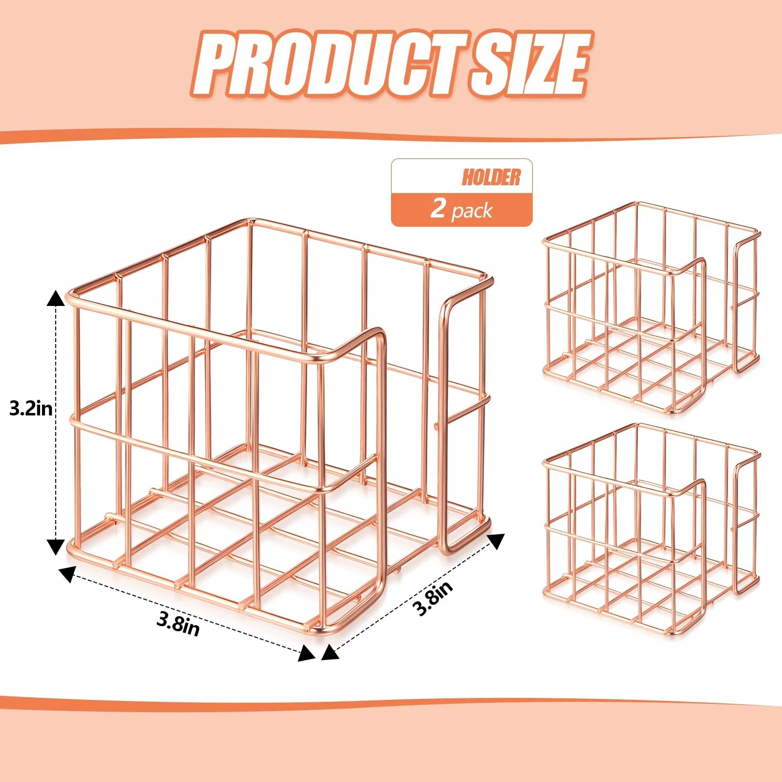 Harloon 2-Piece Sticky Note Holder- 3 8x3 8 Inches Cute Memo Cube Dispenser Mesh Desk Organizer for Notepads — view 3
