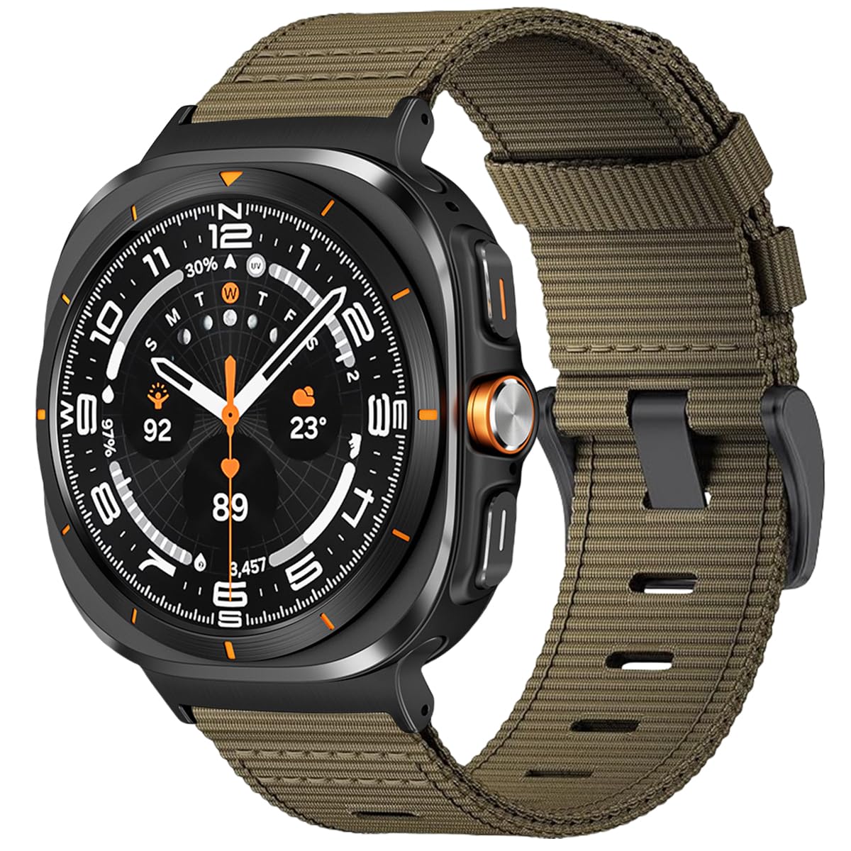 Compatible for Samsung Galaxy Watch Ultra Bands 47mm（2025/2024),Pro Tactical Camouflage Rugged One Click No Gap Nylon Bands Accessories Compatible for