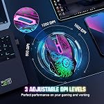 VersionTECH. Wireless Gaming Mouse Rechargeable Computer Mouse Mice Souris with Colorful LED Lights Silent Click 2.4G USB Nano Receiver 3 Level DPI for PC Gamer Laptop Desktop Chromebook Mac