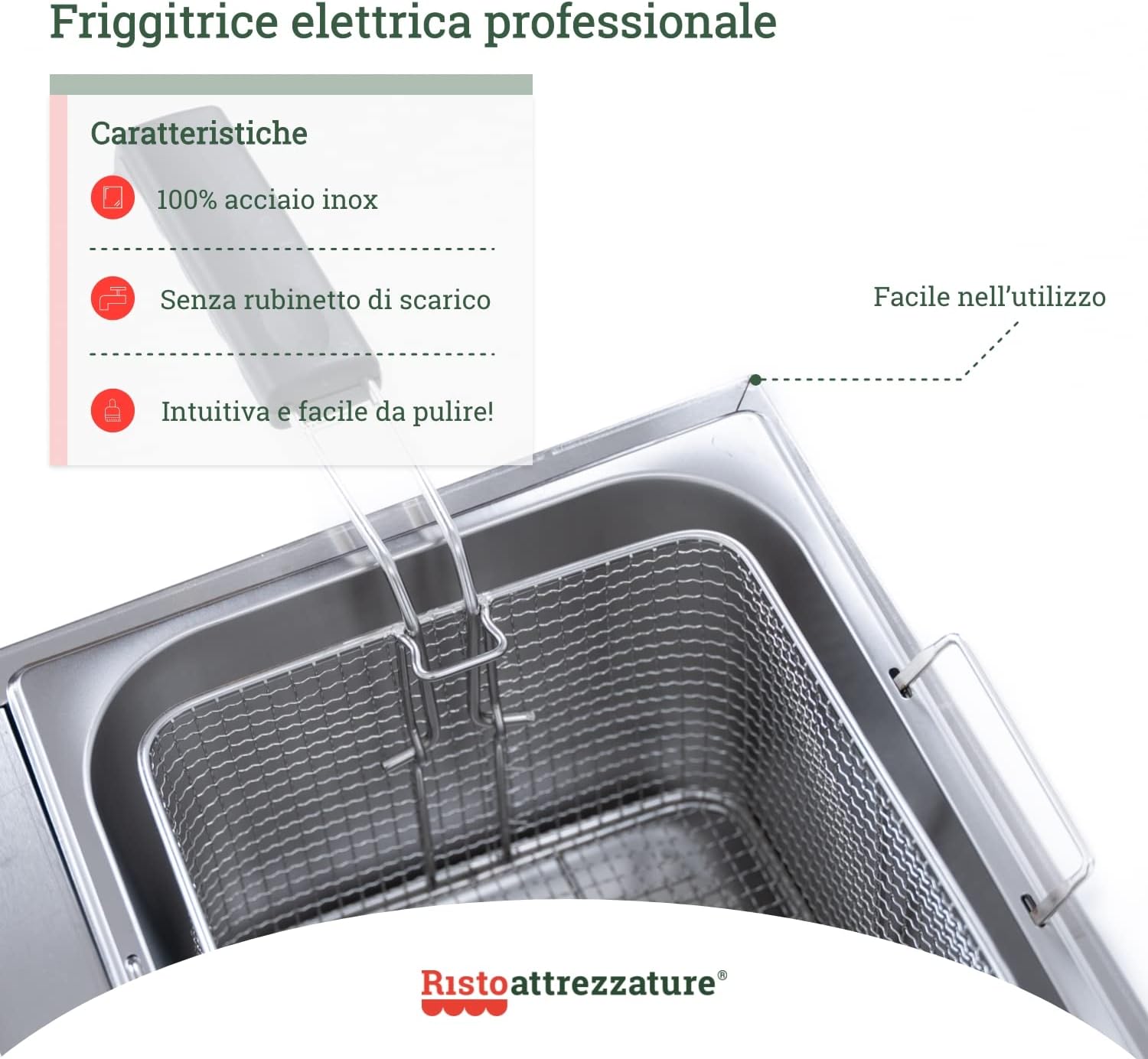 Friggitrice Elettrica Doppia Vasca, Professionale in Acciaio Inox - 13+13 Litri, Capacità Olio 10+10 Litri Friggitrice Elettrica Doppia Vasca, Professionale in Acciaio Inox - 13+13 Litri, Capacità Olio 10+10 Litri