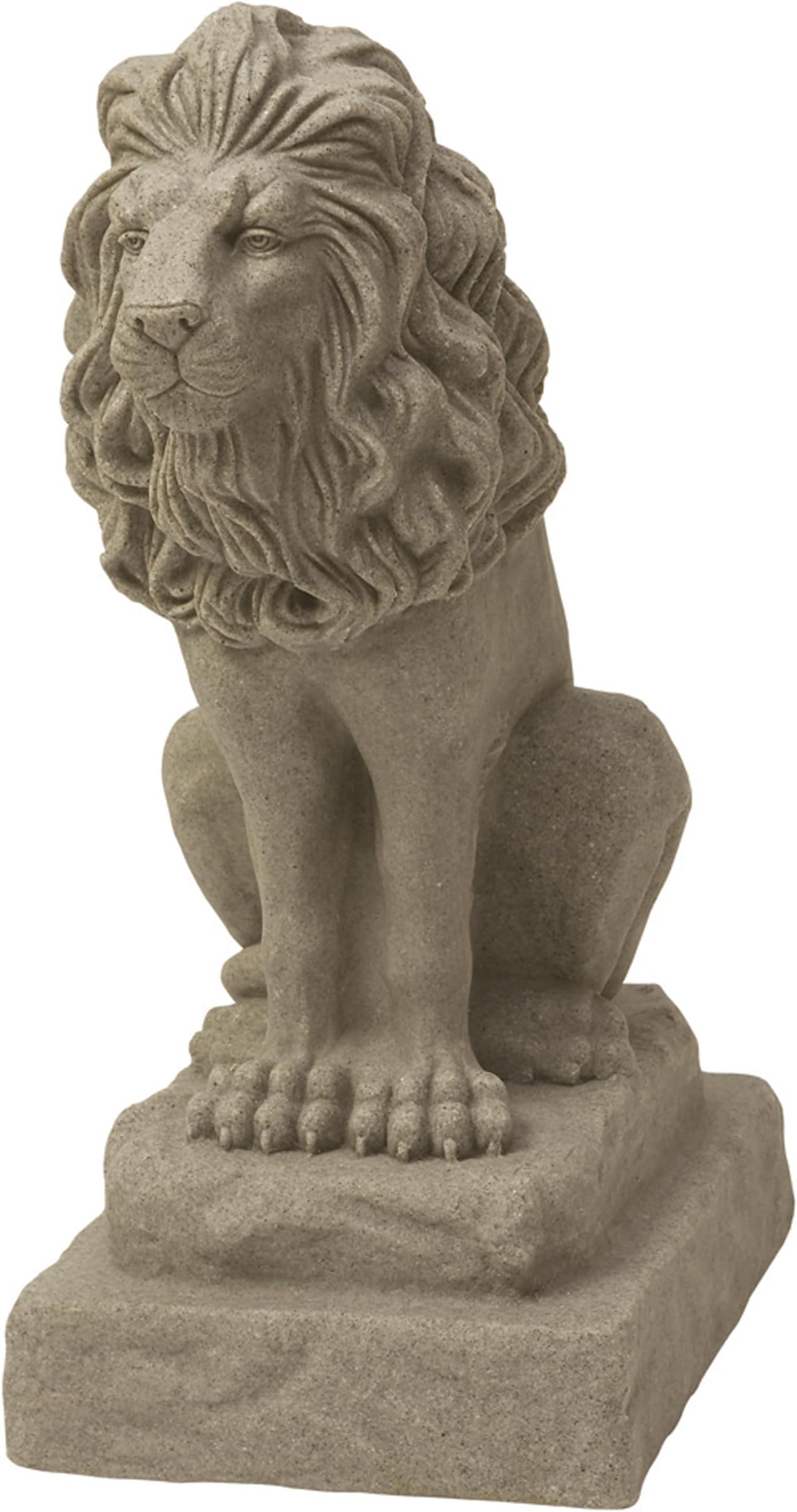 EMSCO Group Guardian Lion Statue – Natural Sandstone Appearance – Made of Resin – Lightweight – 28” Height