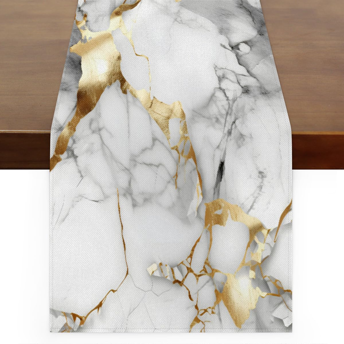 Chemin de table marbre long 305 cm décoration cuisine table à manger