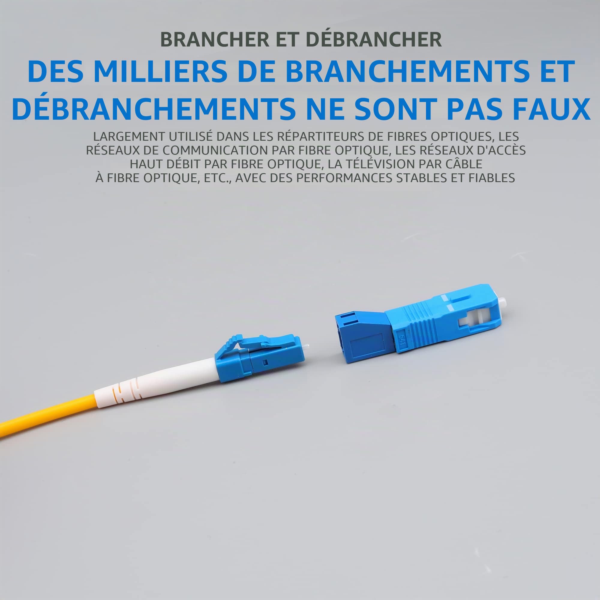Adaptateur fibre SC (mâle) vers LC (femelle) convertisseur APC/UPC monomode et multimode hybride combinaison adaptateur optique