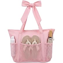 Hsei Bow Beach Bag for Women Large Waterproof Beach Tote Bag with Mesh Pockets Summer Gift for Vacation Pool Lake