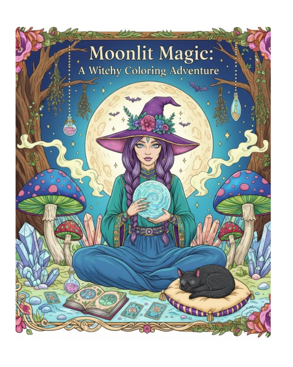 Moonlit Magic: A Witchy Coloring Adventure