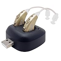 Vista 10 de Amplificadores auditivos digitales – Par de amplificadores de sonido personal BTE recargables con base USB – Amplificación de sonido detrás