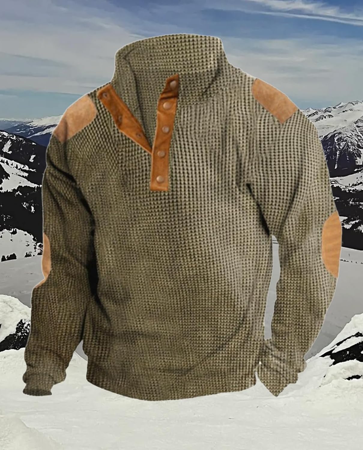 Western Sweatshirts for Men Aztec Retro Pullover Quarter Zip Sweatshirt Mens Stitching Color Fleece Sweatshirt - Image 5