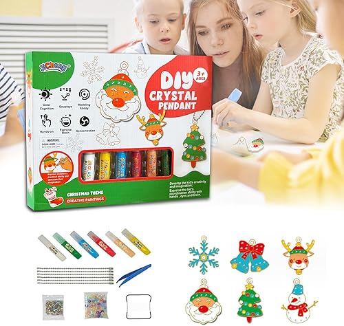 Juego de manualidades y manualidades de pintura de cristal, kit de colgante de cristal para bricolaje, arte de pintura de ventana, kit de colgante