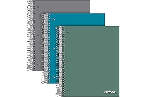Oxford College Ruled 3 Subject Spiral Notebook - Essential Study Companion
