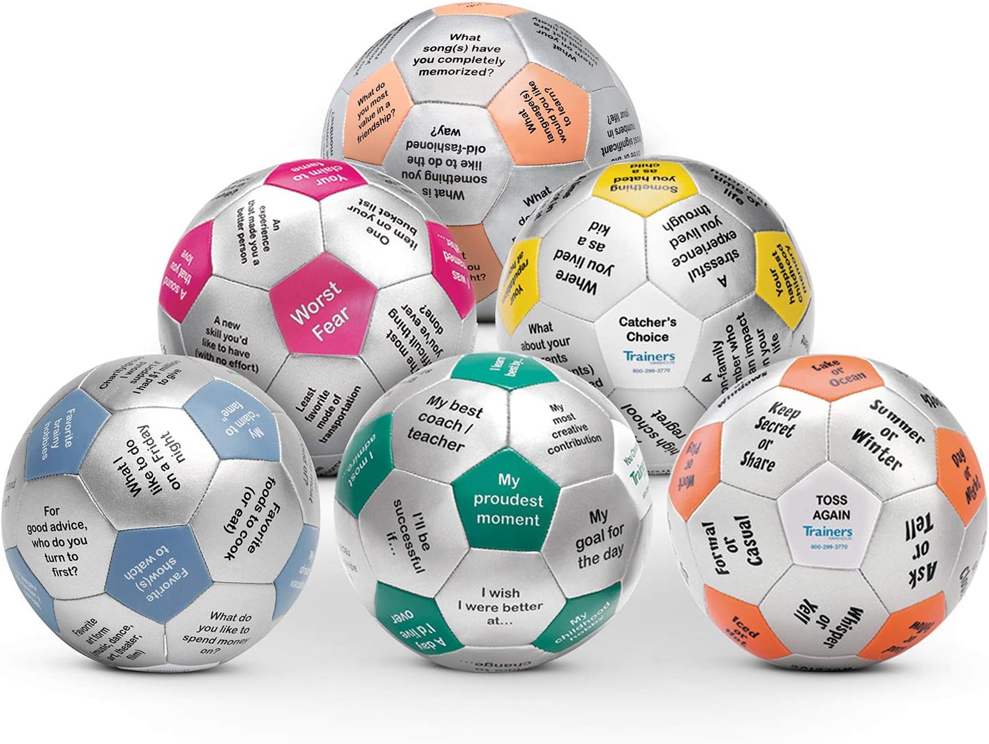 Trainers Warehouse Getting Acquainted Thumball Set with Free mesh Tote Bag | Team Building Icebreaker - Session Openor | Almost 200 discussion topics to stimulate conversation (Getting Acquainted Set)