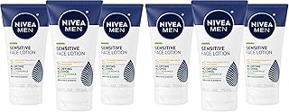 NIVEA MEN Sensitive Face Lotion with SPF 15,Broad Spectrum Sunscreen of 2.5 Fl Oz Tubes,(Pack of 6)