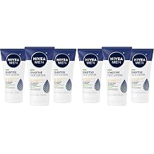 NIVEA MEN Sensitive Face Lotion with SPF 15,Broad Spectrum Sunscreen of 2.5 Fl Oz Tubes,Pack of 6