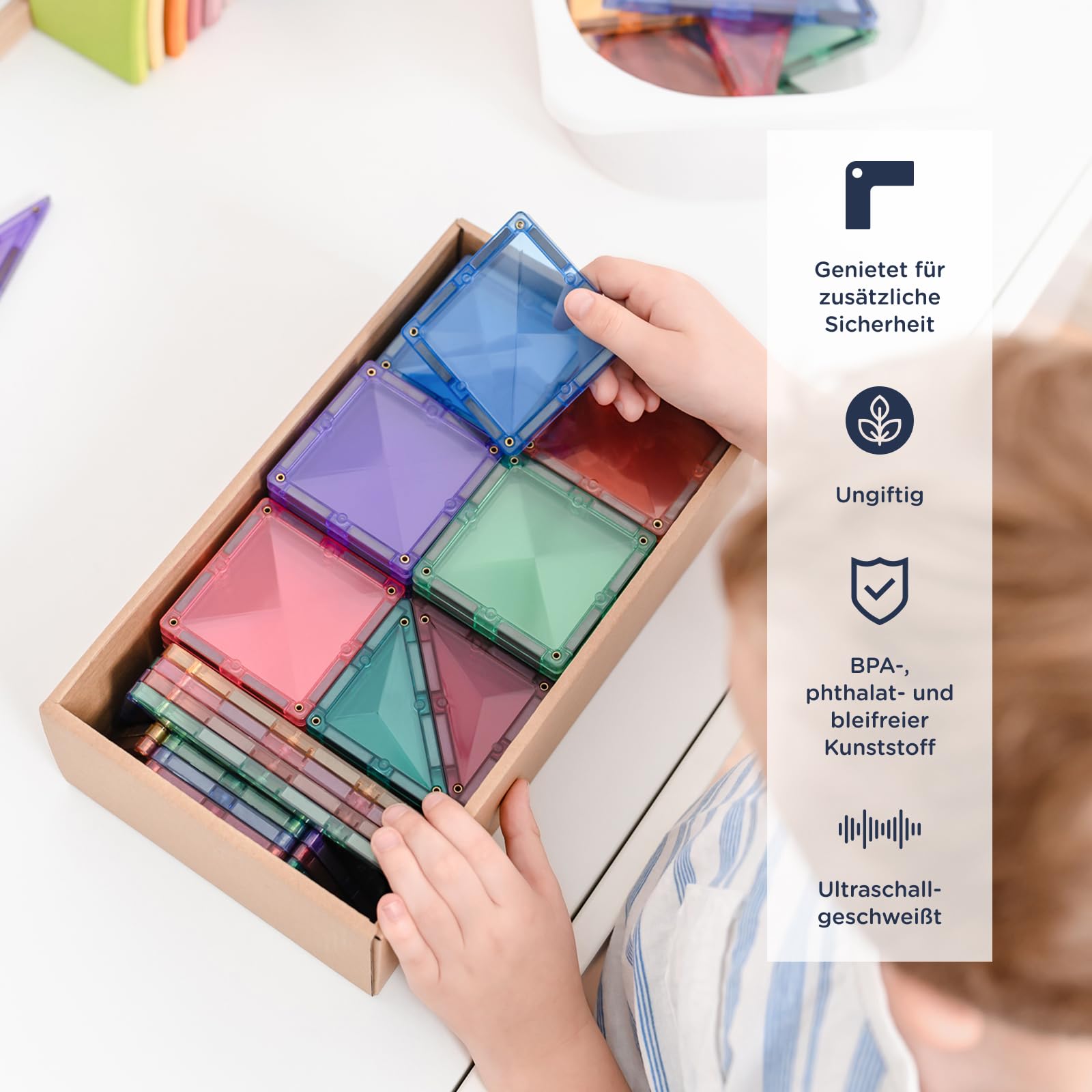 CONNETIX Magnetische Fliesen Pastell Starterpaket, 64 Stück
