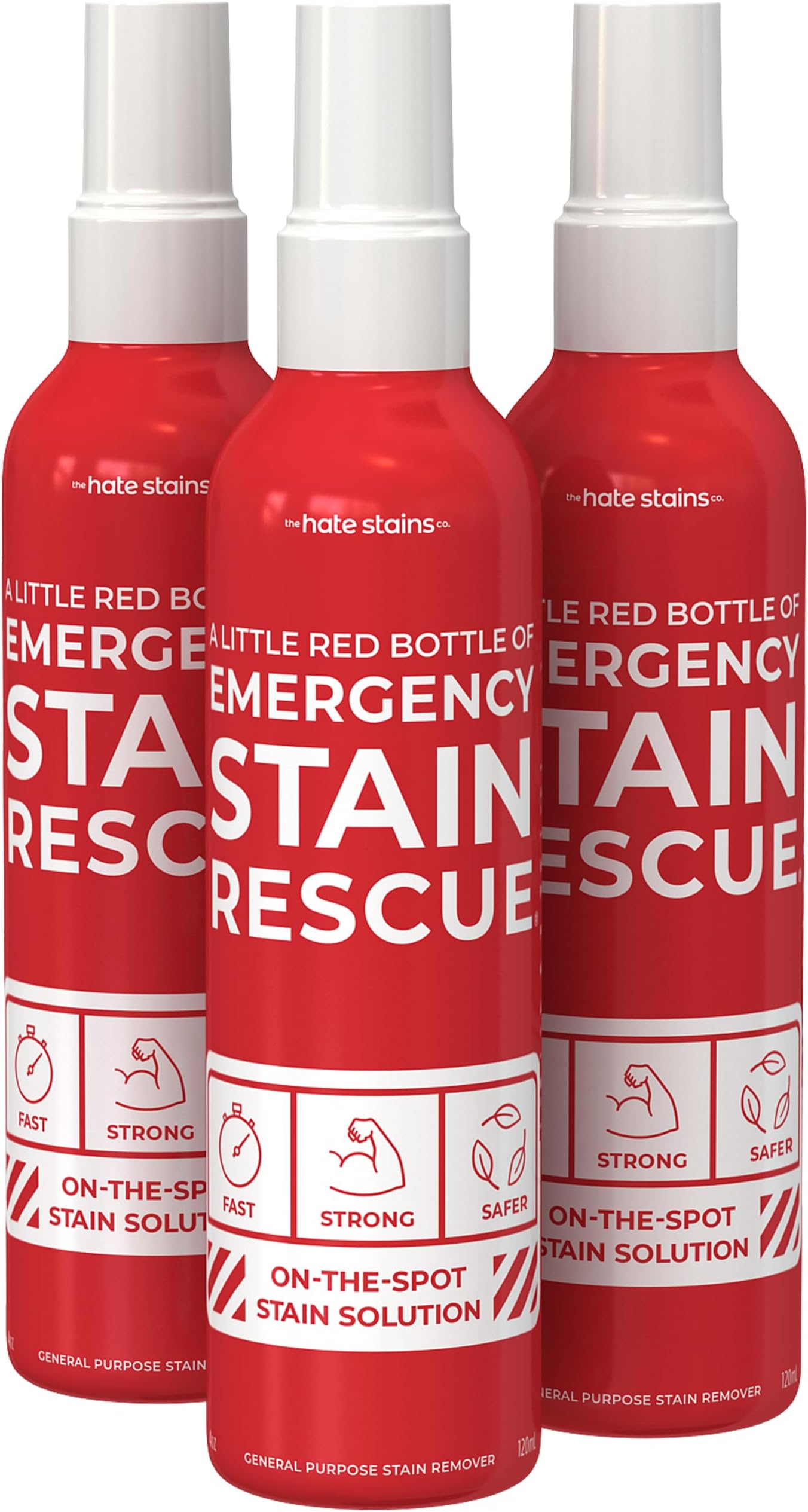 Stain Remover Spray - Emergency Stain Spray for Laundry & Carpet - Upholstery & Fabric Treater - No Added Phosphates Wine & Coffee Spot Treatment - 3-Pack 4 Fl Oz Unscented