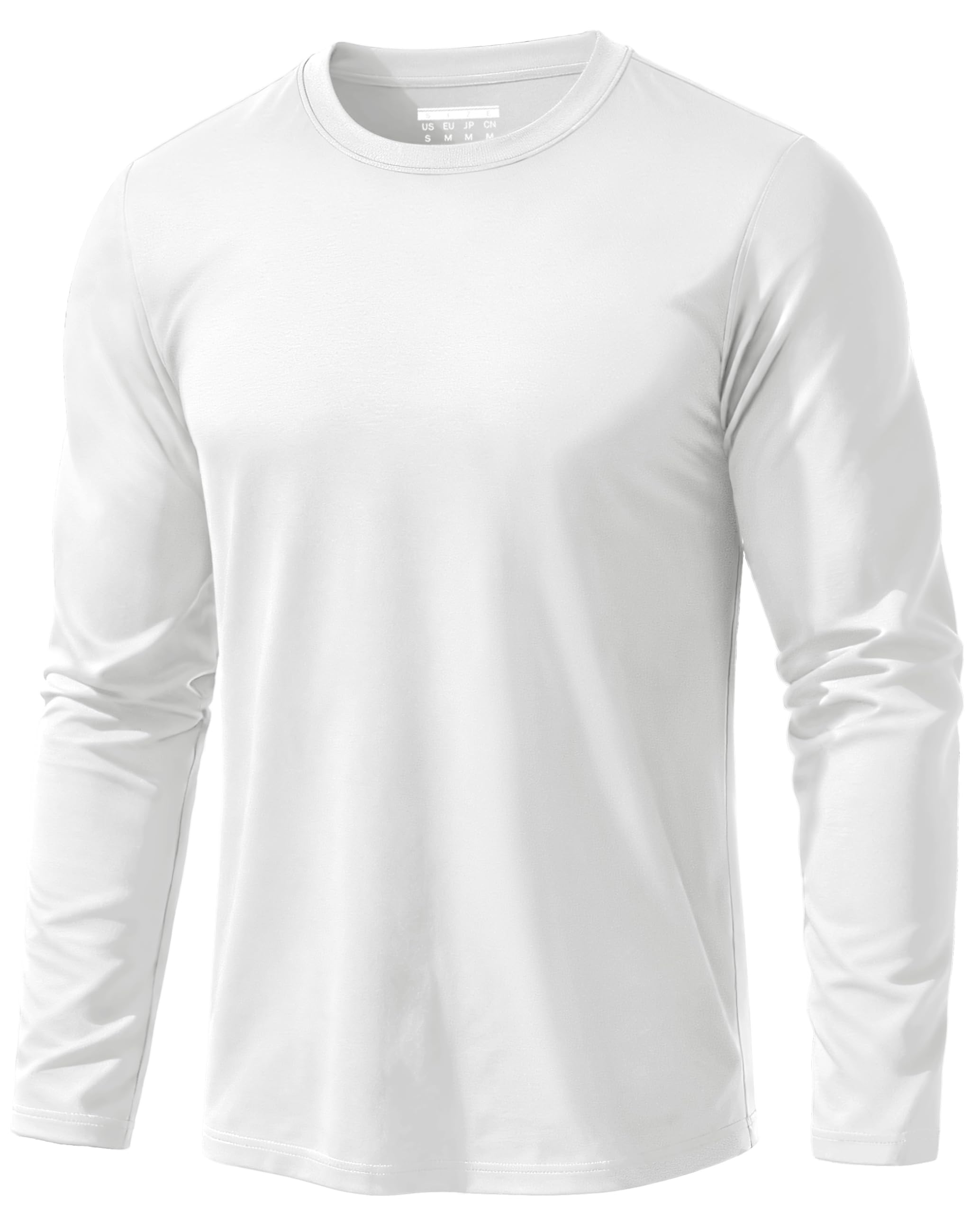 Men's Long Sleeve Cotton T Shirt Moisture Wicking Basic Tee