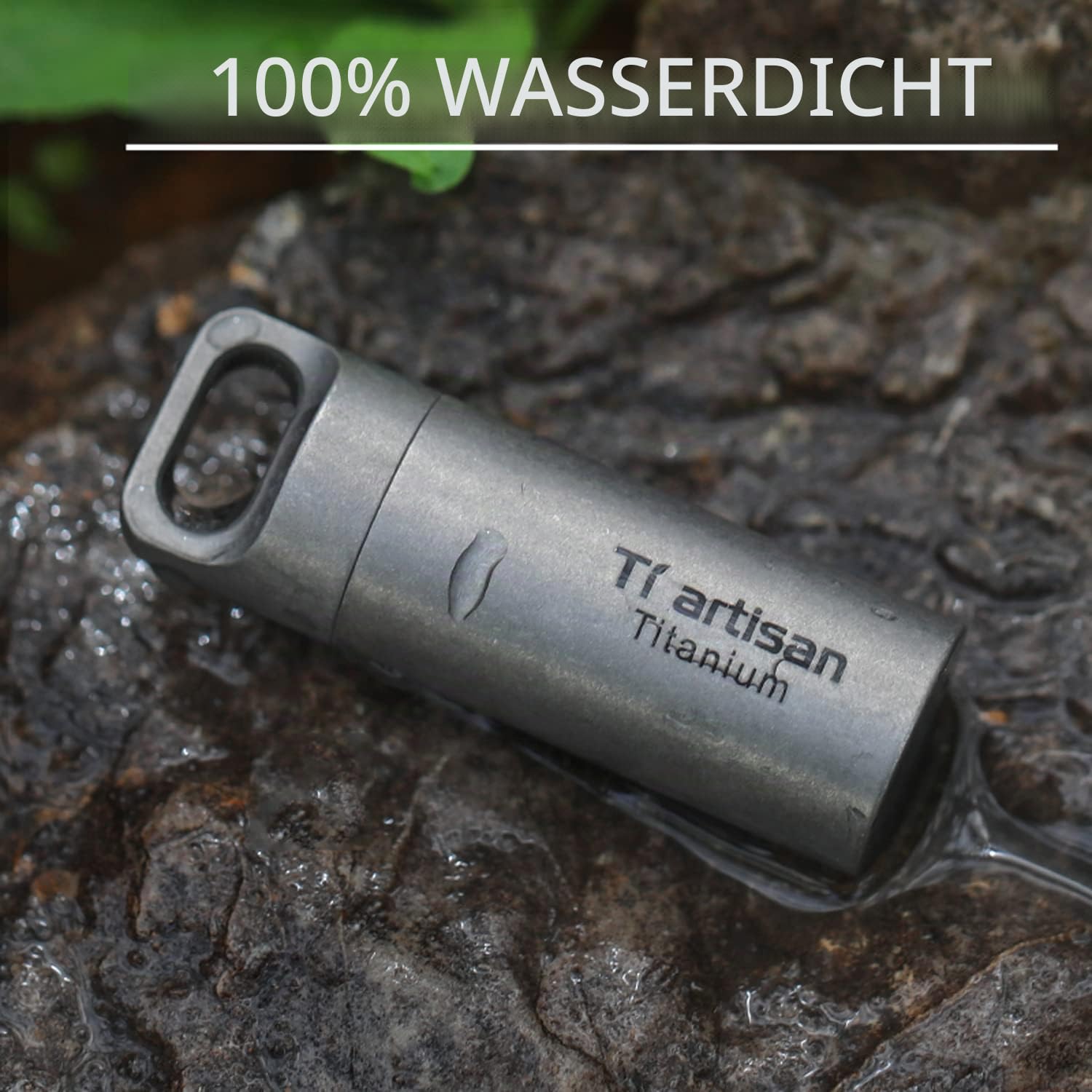 Pillendose Wasserdicht Outdoor EDC Tablettendose für Unterwegs, Titan Lichtgeschützt Metall Tablettenbox, Tragbar Kompakt Reise Pillenbehälter Halskette Anhänger, Notfall Kapsel Pillenbox