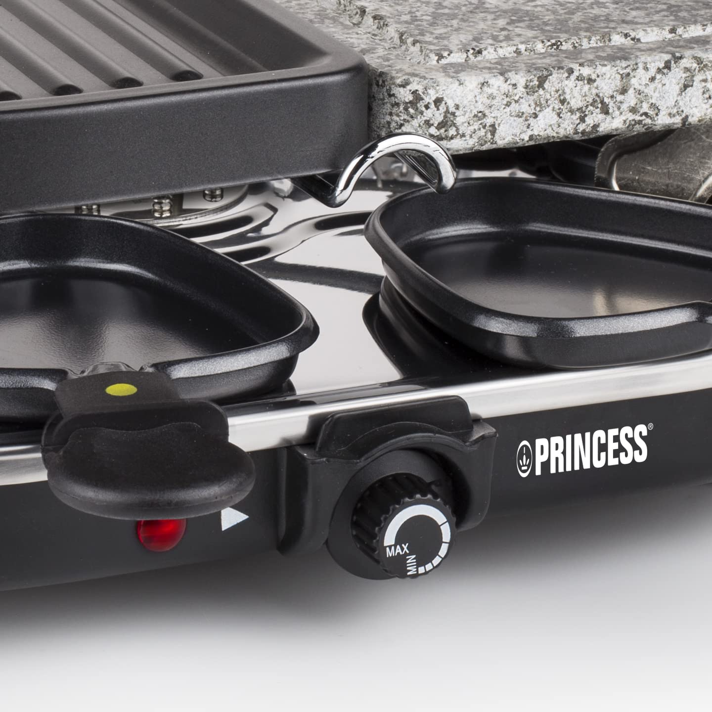 Princess 162710 Oval Stone Grill Party – Parrilla de piedra y raclette combinadas para 8 personas