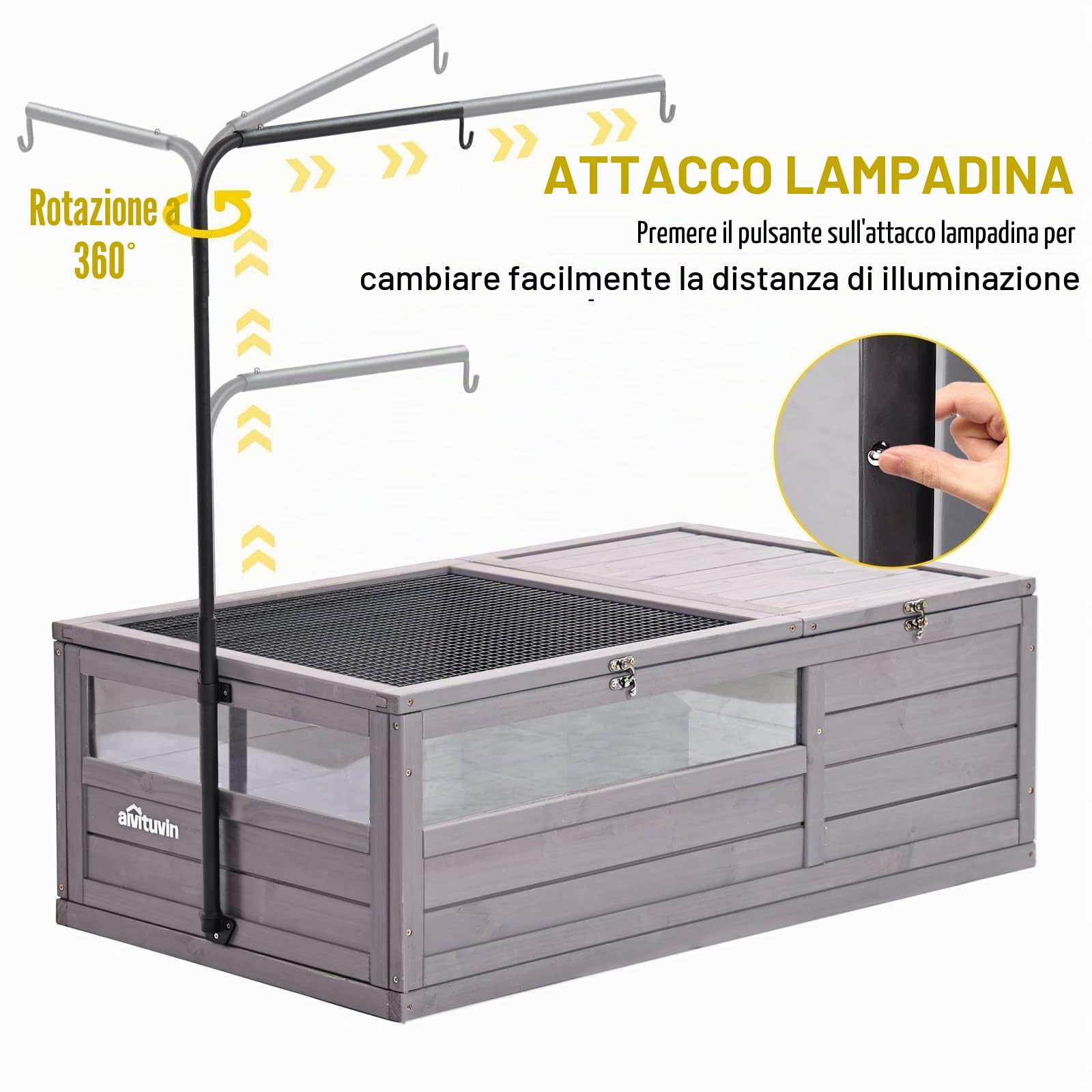 Seiyierr Casetta per tartarughe in legno, per interni ed esterni, per rettili tartaruga lucertola serpente