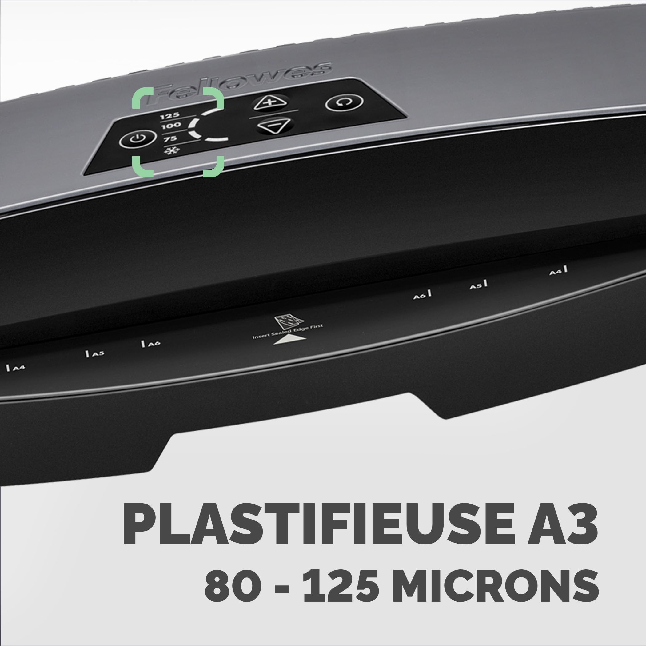 Fellowes Plastifieuse Calibre A3 80 à 125 microns Pack 10 pochettes