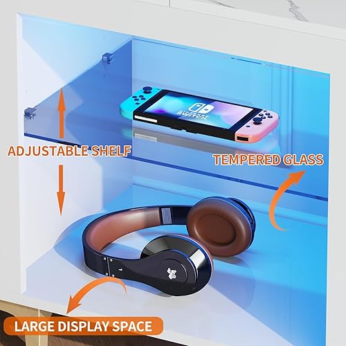 Miniatura 5 de FUTERMUS LED TV Stand for 55606570 inch TV - Gaming Entertainment Center with Tempered Glass Storage, 63" Modern TV Stand for Living Room Bedroom