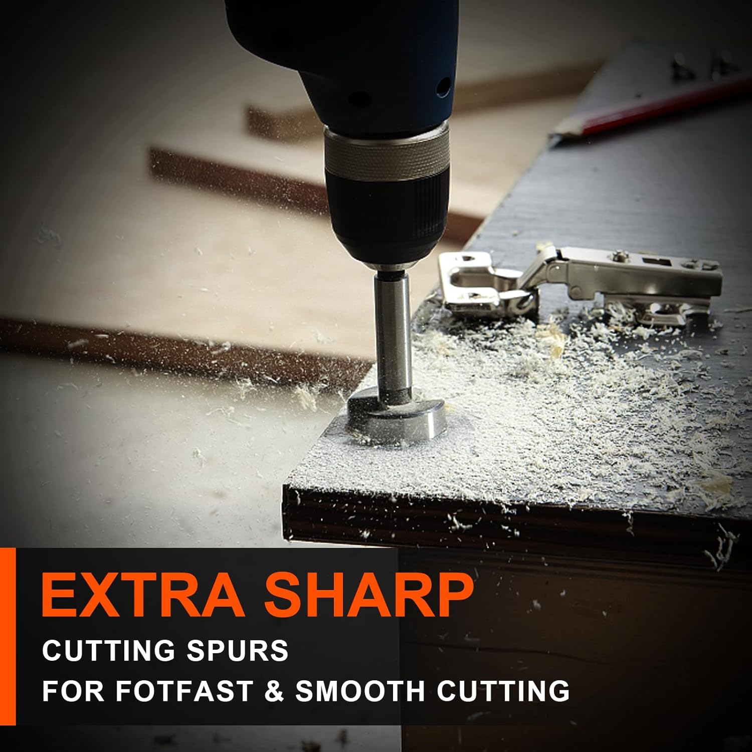 COMOWARE Forstner Bit Set - 16 Pcs Forstner Drill Bits Set for Wood, Auger Opener Round Shank Drilling Cutting Tool for Woodworking